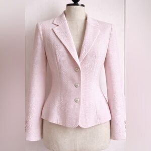 Shoshanna Light Pink Textured Tailored Blazer